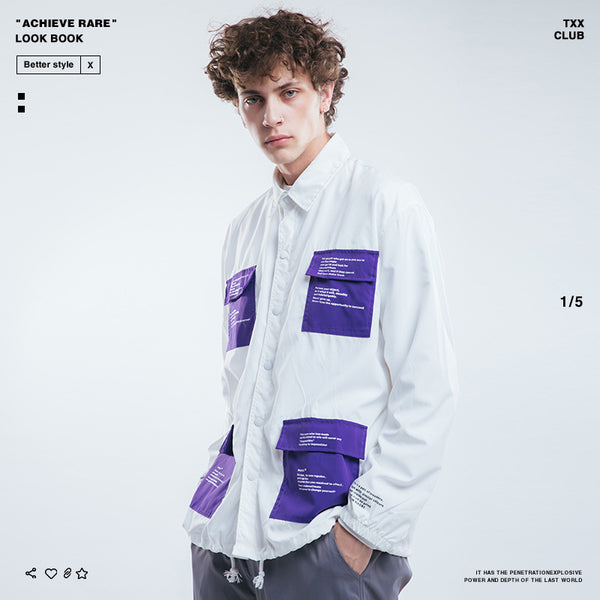 Camisa Impermeable y Cortavientos para Hombre - Diseño Urbano con Múltiples Bolsillos