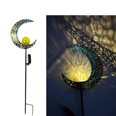 Lámpara Solar Retro para Jardín con Diseño de Luna y Llama Hueca - Image 14