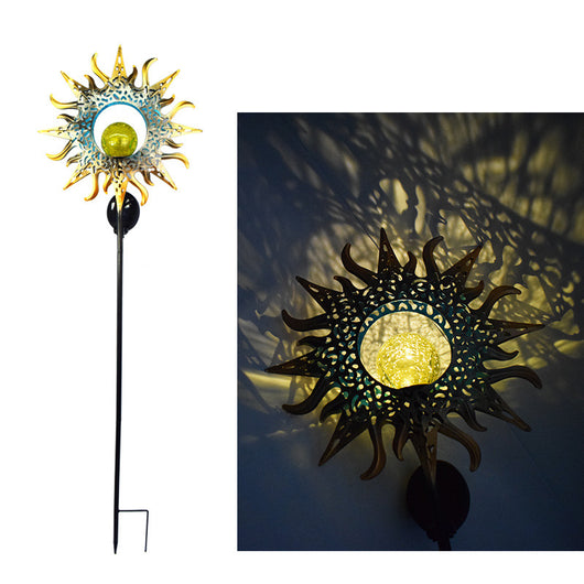 Lámpara Solar Retro para Jardín con Diseño de Luna y Llama Hueca - Image 15