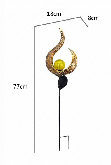 Lámpara Solar Retro para Jardín con Diseño de Luna y Llama Hueca - Image 13