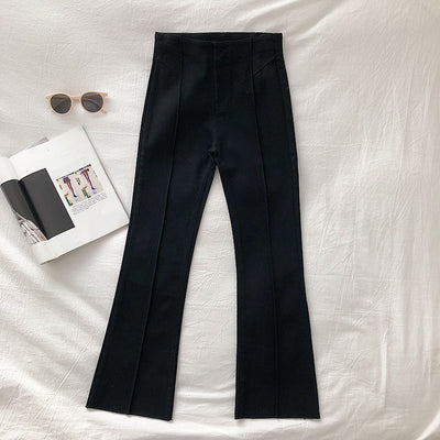 Pantalones Negros Cintura Alta Mujer - Diseño Coreano Slim Fit Casual - Image 3