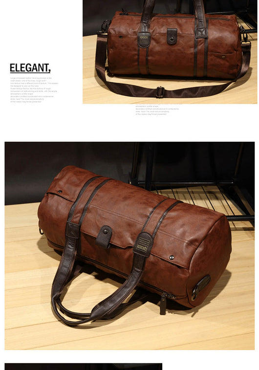Bolsa de Viaje para Hombre Cuero Encerado Premium - Maletín Casual de Gran Capacidad - Image 9