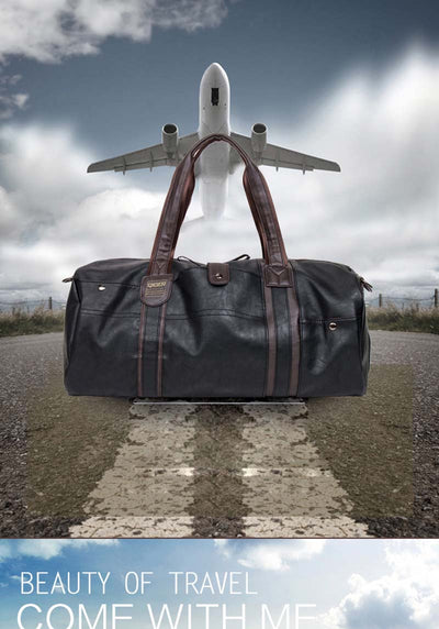 Bolsa de Viaje para Hombre Cuero Encerado Premium - Maletín Casual de Gran Capacidad