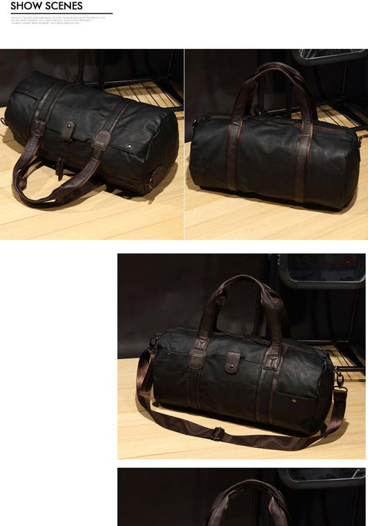 Bolsa de Viaje para Hombre Cuero Encerado Premium - Maletín Casual de Gran Capacidad - Image 2