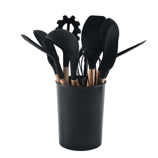 Set de 12 Utensilios de Cocina de Silicona con Mango de Madera - Espátulas Antiadherentes - Image 4