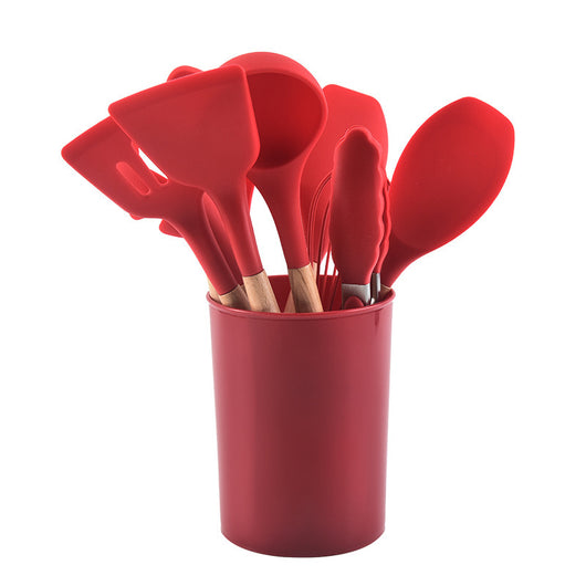 Set de 12 Utensilios de Cocina de Silicona con Mango de Madera - Espátulas Antiadherentes - Image 5