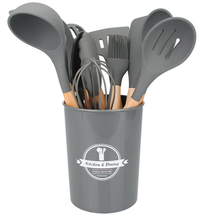 Set de 12 Utensilios de Cocina de Silicona con Mango de Madera - Espátulas Antiadherentes - Image 9