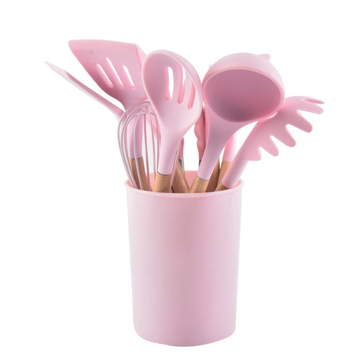 Set de 12 Utensilios de Cocina de Silicona con Mango de Madera - Espátulas Antiadherentes - Image 6