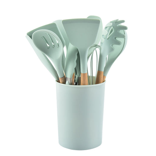 Set de 12 Utensilios de Cocina de Silicona con Mango de Madera - Espátulas Antiadherentes - Image 8