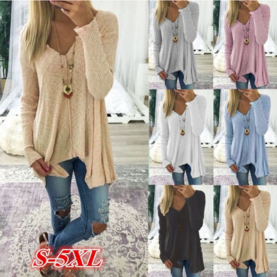 Suéter Mujer Cuello V Irregular Ajustado Elegante