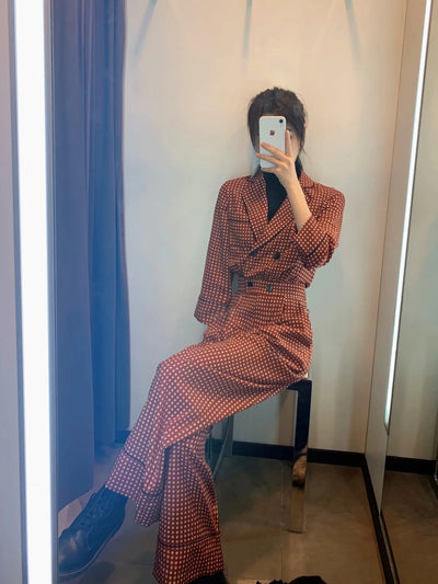 Jumpsuit Holgado Doble Botonadura con Estampado Estilo Occidental para Mujer - Image 17