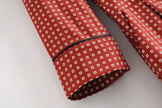 Jumpsuit Holgado Doble Botonadura con Estampado Estilo Occidental para Mujer - Image 18