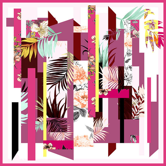 Pañuelo de Seda Estampado Floral con Acabado Satinado - Tejido Premium Rizado a Mano - Image 8