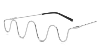Gafas de Moda Espejo Plano sin Cristales con Diamantes y Marco Metálico - Image 8