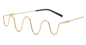 Gafas de Moda Espejo Plano sin Cristales con Diamantes y Marco Metálico - Image 2