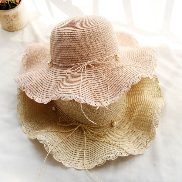 Sombrero de Paja Plegable con Ala Ancha para Mujer