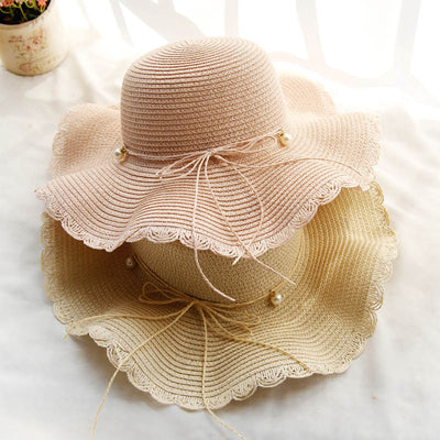 Sombrero de Paja Plegable con Ala Ancha para Mujer