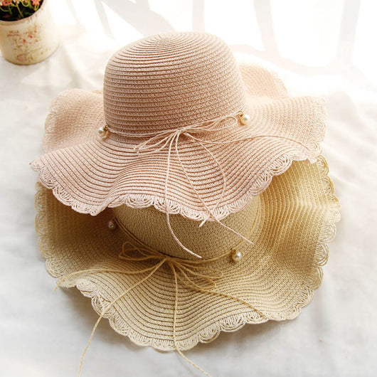 Sombrero de Paja Plegable con Ala Ancha para Mujer