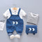Conjunto Infantil Overol con Camiseta de Ojos Grandes a Rayas