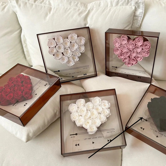 Caja Acrílica Transparente con Flores Eternas - Regalo Romántico para San Valentín - Image 7
