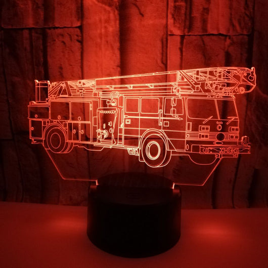 Lámpara 3D Camión de Bomberos con Luz Táctil Multicolor - Image 5