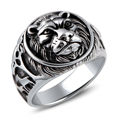 Anillo de Plata 925 Cabeza de León Dominante para Hombres - Image 6