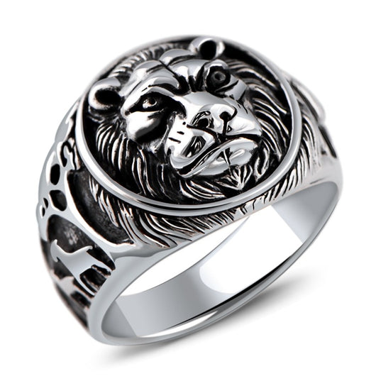 Anillo de Plata 925 Cabeza de León Dominante para Hombres - Image 6