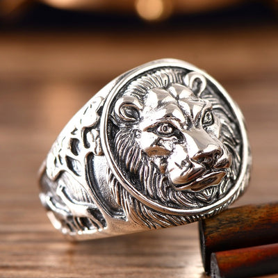 Anillo de Plata 925 Cabeza de León Dominante para Hombres - Image 8