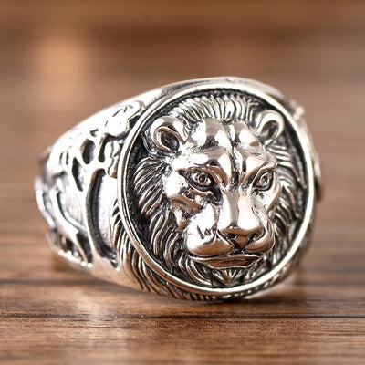 Anillo de Plata 925 Cabeza de León Dominante para Hombres - Image 2