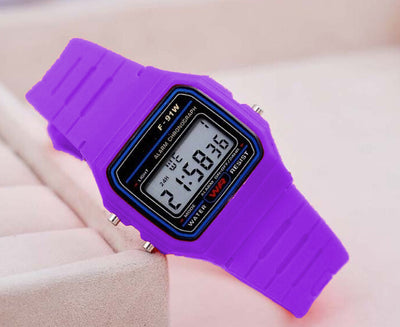 Reloj Digital Ultra Delgado Dorado y Plateado con LED F91W - Image 13