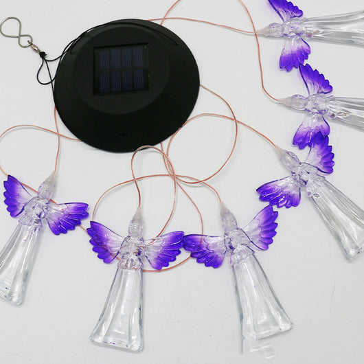 Lámpara Solar Decorativa Ángel con Luz LED - Carillón Eólico Exterior Colibrí y Mariposa - Image 10