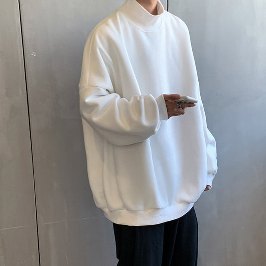 Suéter Velvet Oversized Unisex Estilo Hong Kong - Cuello Alto Capucha Rosa - Image 9
