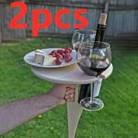 Mesa Portátil para Vino y Picnic - Tabla Redonda Plegable de Madera - Image 6