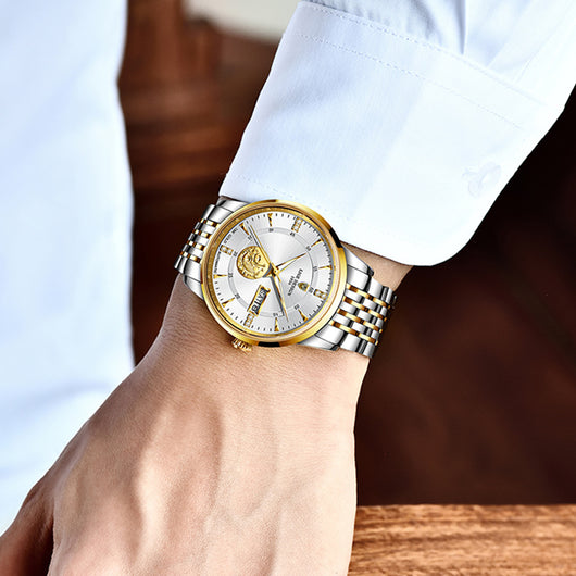 Reloj Mecánico Automático Fish Leap Longmen con Doble Calendario e Impermeabilidad - Image 11