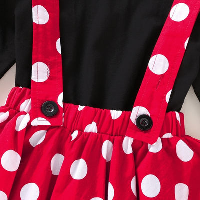 Conjunto de Verano para Niña: Blusa Manga Volante + Falda Tirantes Lunares - Image 17