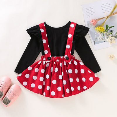 Conjunto de Verano para Niña: Blusa Manga Volante + Falda Tirantes Lunares - Image 18