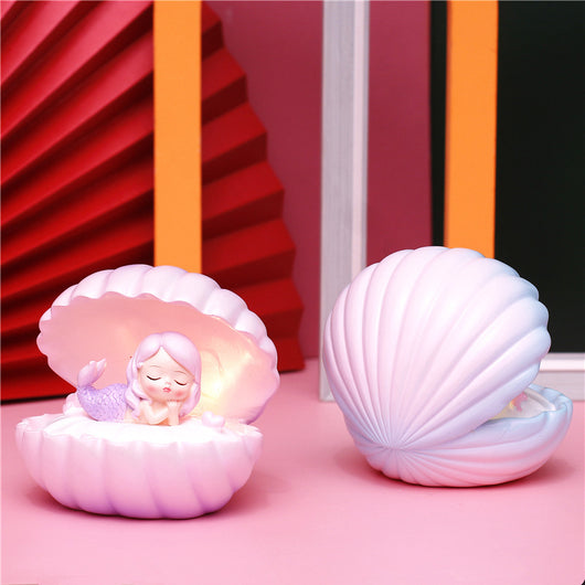 Lámpara Nocturna Sirena Perlada con Estrella - Luz Decorativa de Resina Artesanal - Image 10