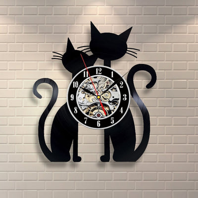 Reloj de Pared Vinilo Gato Creativo - Silencioso Cuarzo Decoración - Image 7