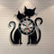 Reloj de Pared Vinilo Gato Creativo - Silencioso Cuarzo Decoración
