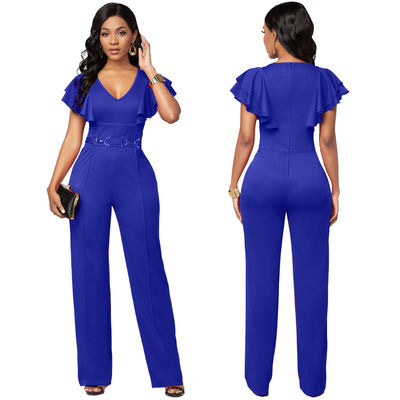 Jumpsuit Casual Elegante de Manga Larga con Escote en V para Mujer - Image 4
