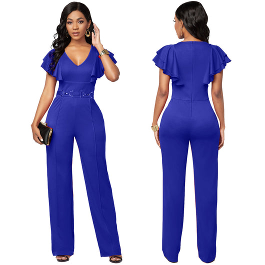 Jumpsuit Casual Elegante de Manga Larga con Escote en V para Mujer - Image 4