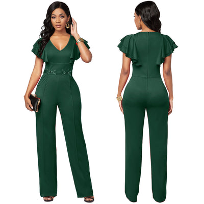 Jumpsuit Casual Elegante de Manga Larga con Escote en V para Mujer - Image 5