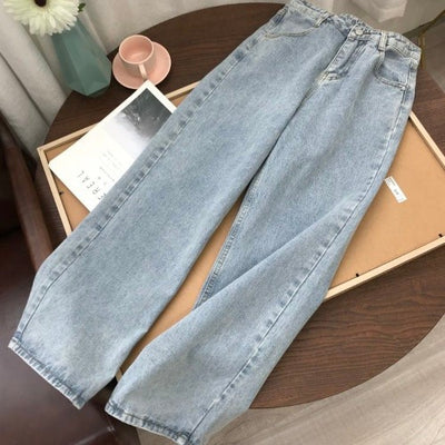 Jeans Retro Cintura Alta Corte Recto
