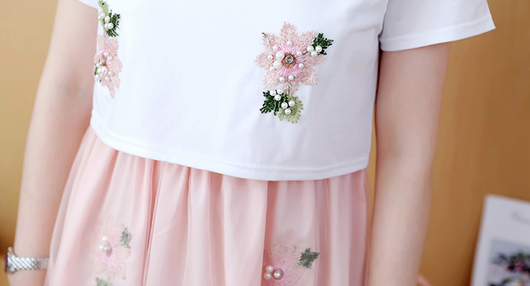 Vestido Lactancia Talla Grande Estilo Coreano Falso Dos Piezas Manga Corta Verano - Image 19