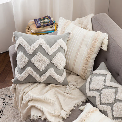 Funda de Almohada Bohemia con Borlas y Detalles Tufados para Decoración del Hogar - Image 9