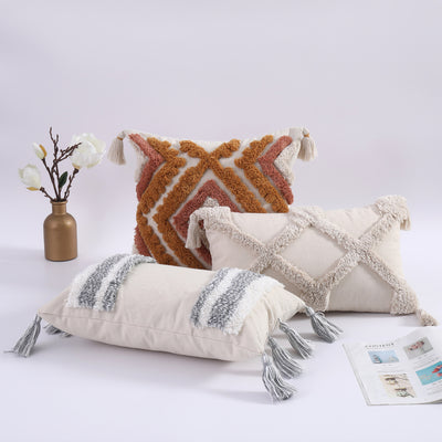 Funda de Almohada Bohemia con Borlas y Detalles Tufados para Decoración del Hogar - Image 12