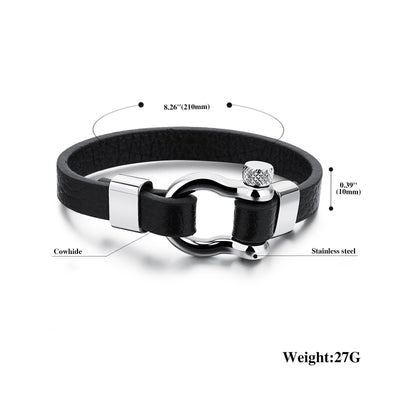 Pulsera de Cuero con Hebilla Acero Inoxidable - Estilo Náutico Surfer - Image 3