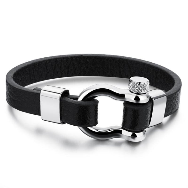 Pulsera de Cuero con Hebilla Acero Inoxidable - Estilo Náutico Surfer