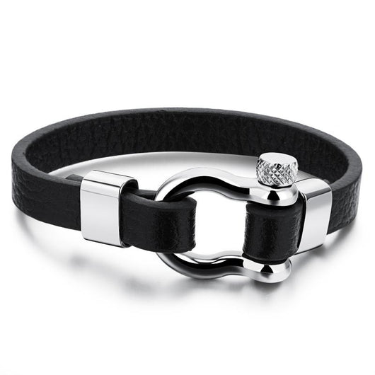 Pulsera de Cuero con Hebilla Acero Inoxidable - Estilo Náutico Surfer