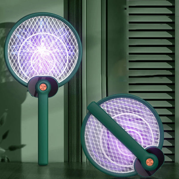 Raqueta Eléctrica Antimosquitos con Luz LED - Trampa de Insectos para el Hogar